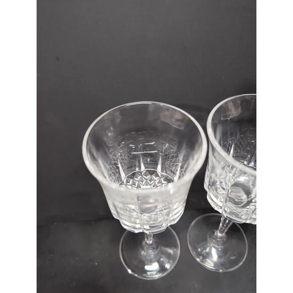 Cristal d'Arques Wine Glasses, 6.75" Longchamp , Vintage Glass Set of 2, Crystal - Picture 5 of 9